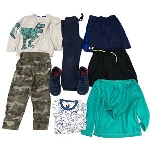 Gap Under Armour Boys Winter Clothing Bundle Dinosaur Print Size 4 and 11K Shoes